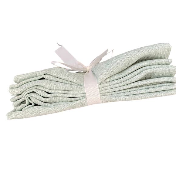 LAURA ASHLEY Spring Chic Mint Green Textured 18X18 Cloth Napkins Set of 6 NEW - Picture 3 of 9